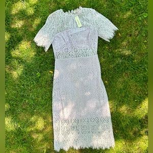 NWT Lilac Lace Midi Dress w Peekaboo Mid